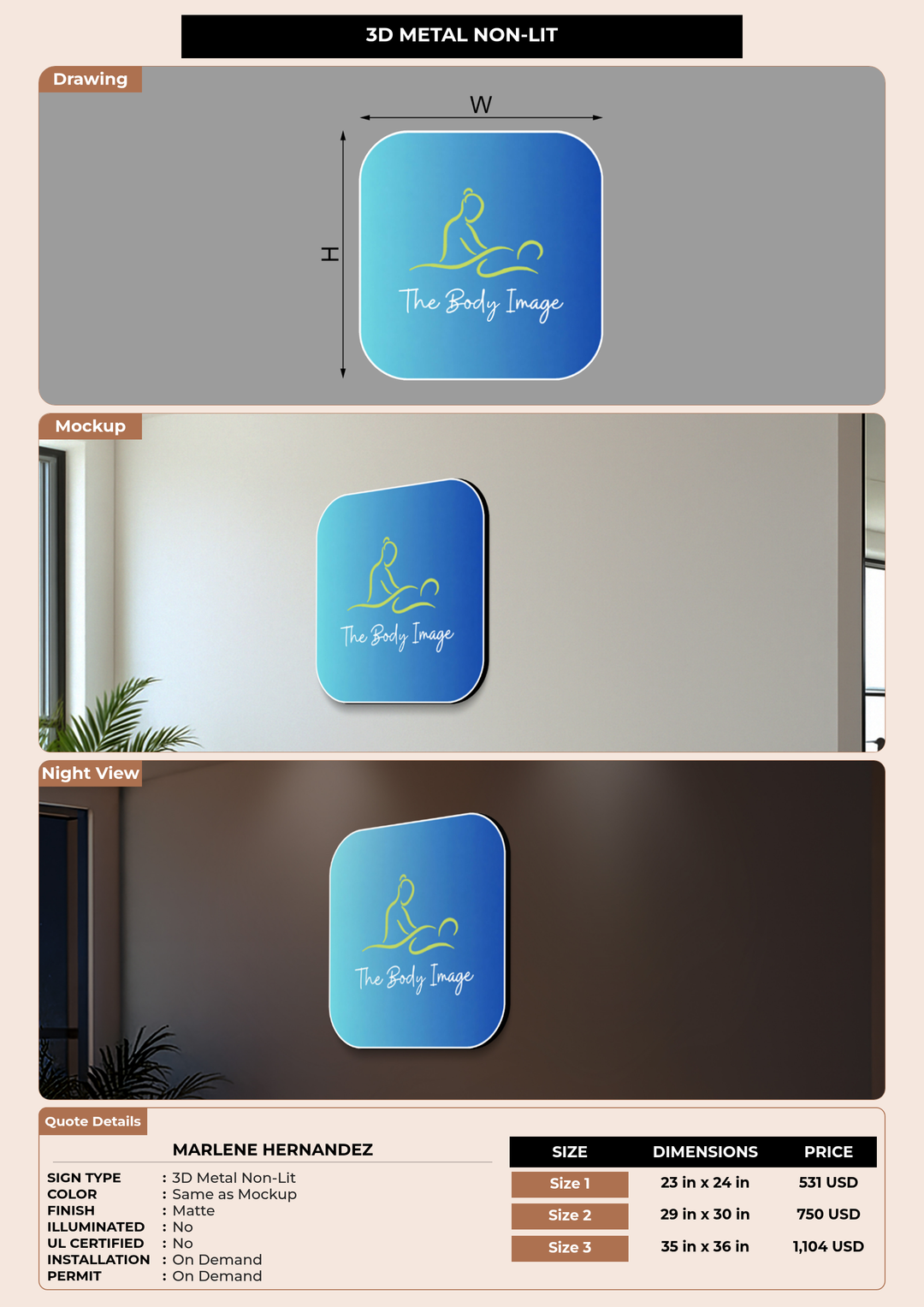 CUSTOM MOCKUP SIGN FOR Marlene Hernandez