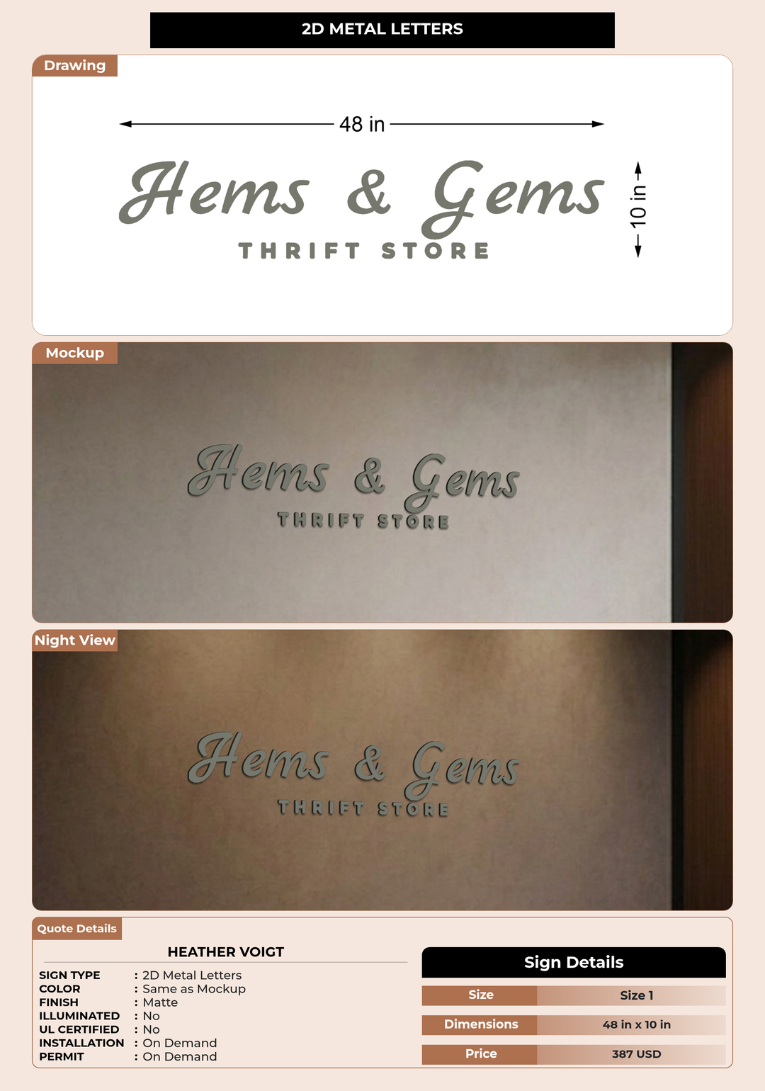 CUSTOM MOCKUP SIGN FOR Heather Voigt