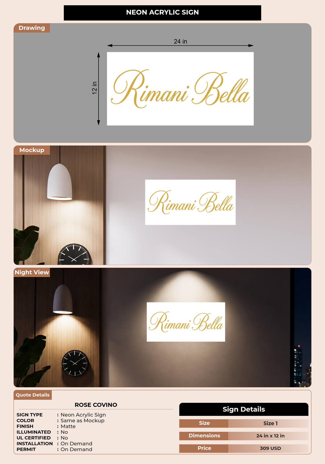 CUSTOM MOCKUP SIGN FOR Rose Covino