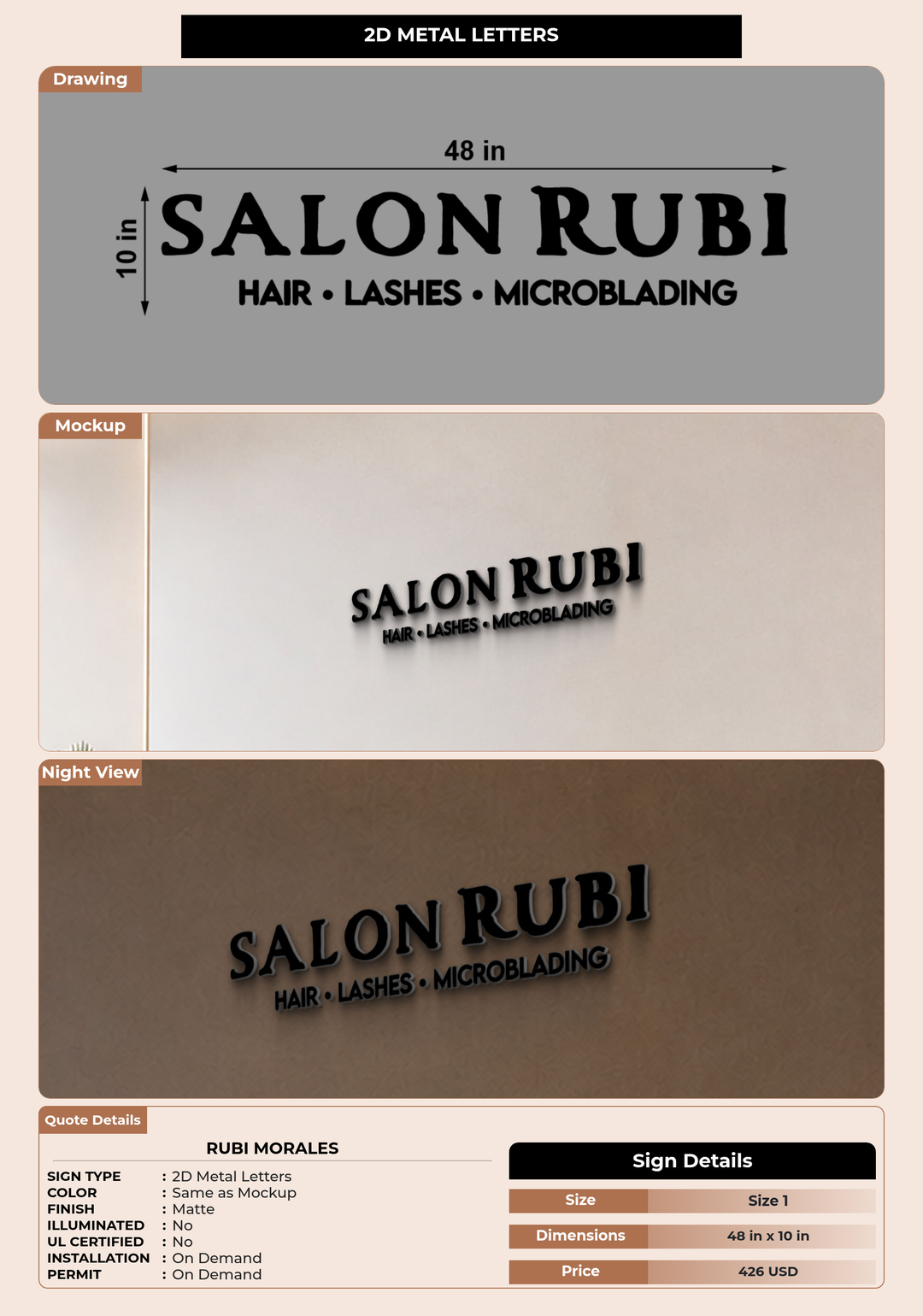 CUSTOM MOCKUP SIGN FOR Rubi Morales