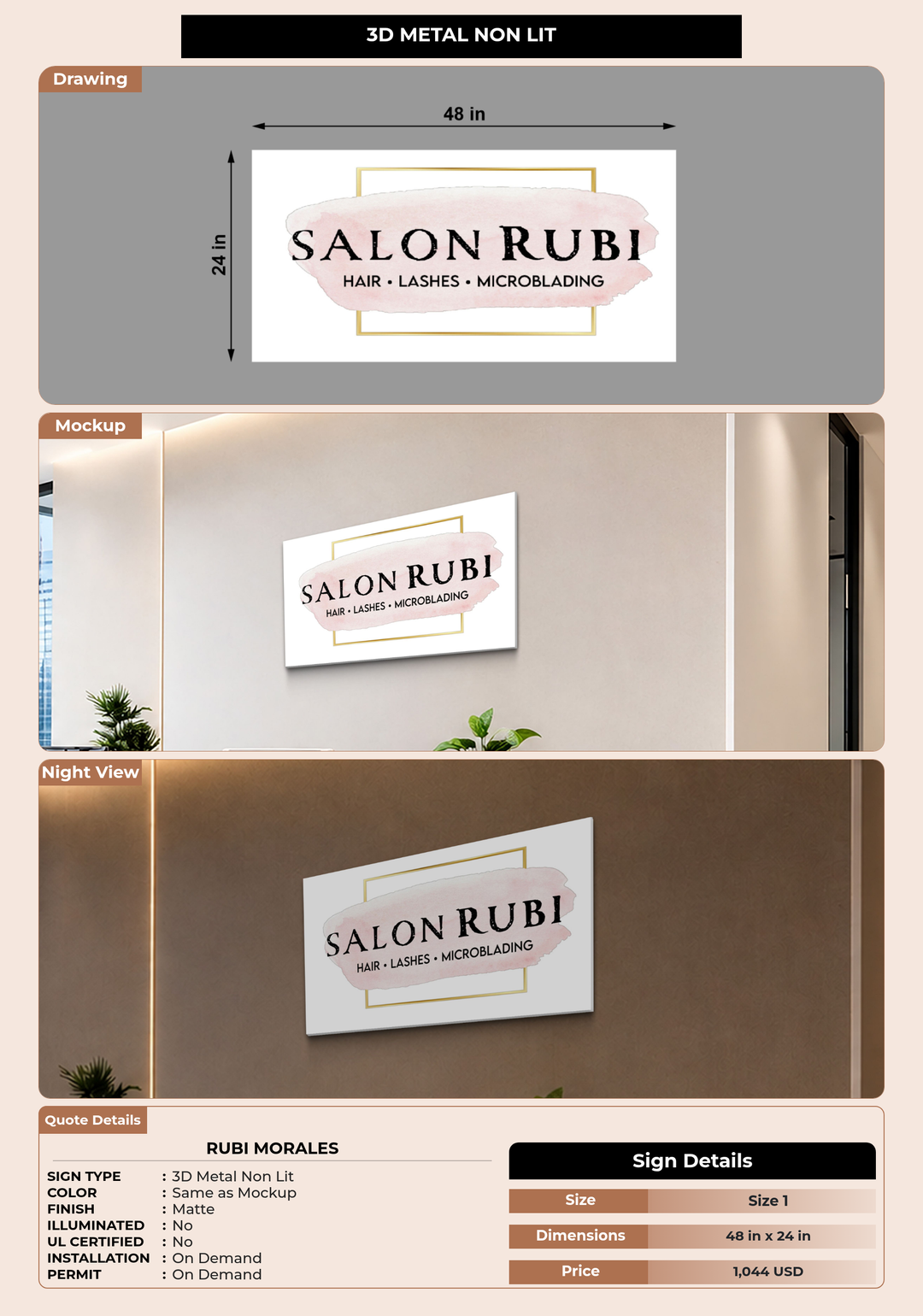 CUSTOM MOCKUP SIGN FOR Rubi Morales