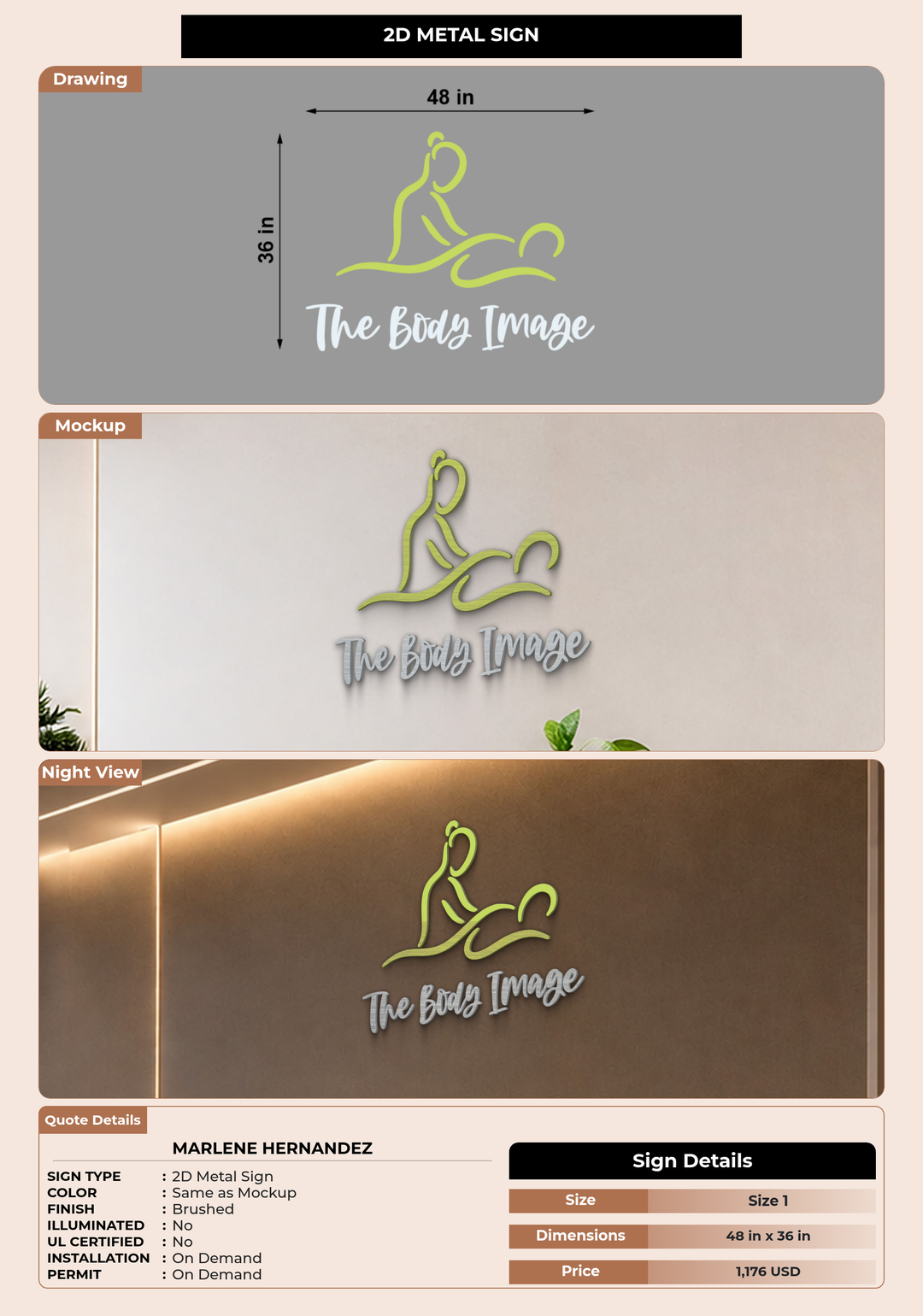 CUSTOM MOCKUP SIGN FOR Marlene Hernandez