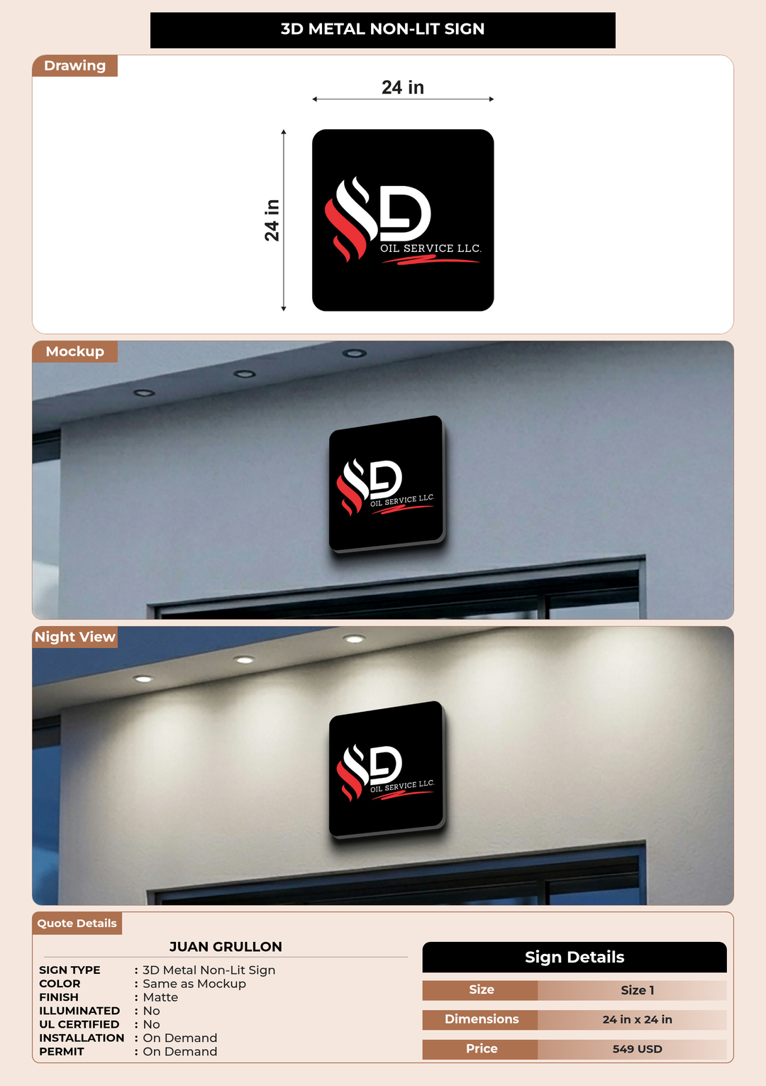 CUSTOM MOCKUP SIGN FOR Juan Grullon