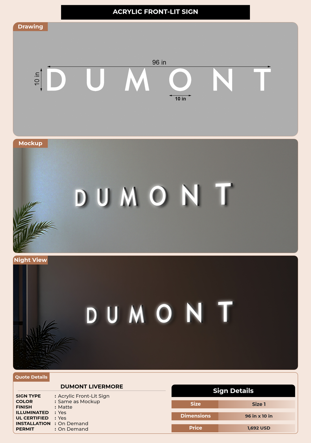CUSTOM MOCKUP SIGN FOR Dumont Livermore