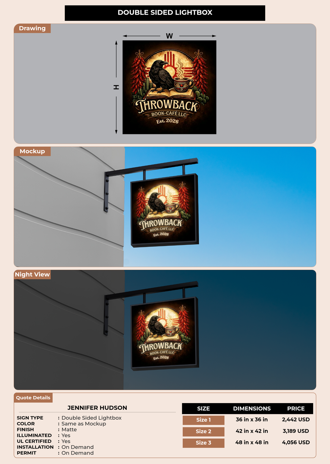 CUSTOM MOCKUP SIGN FOR Jennifer Hudson