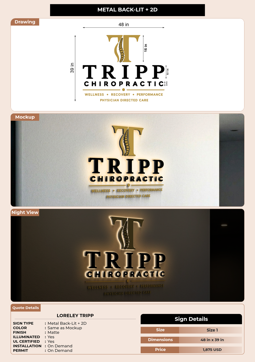 CUSTOM MOCKUP SIGN FOR Loreley Tripp