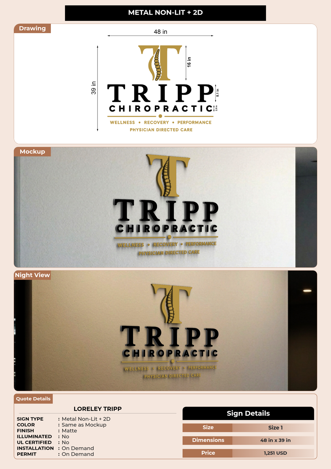 CUSTOM MOCKUP SIGN FOR Loreley Tripp