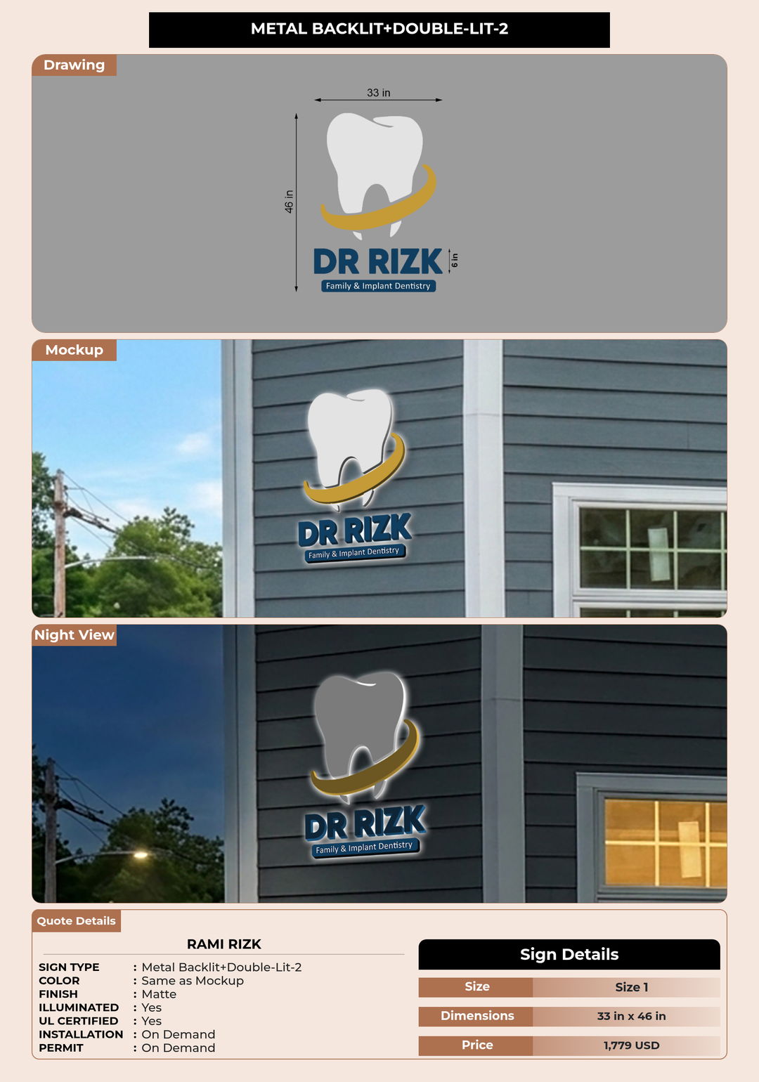 CUSTOM MOCKUP SIGN FOR RAMI RIZK