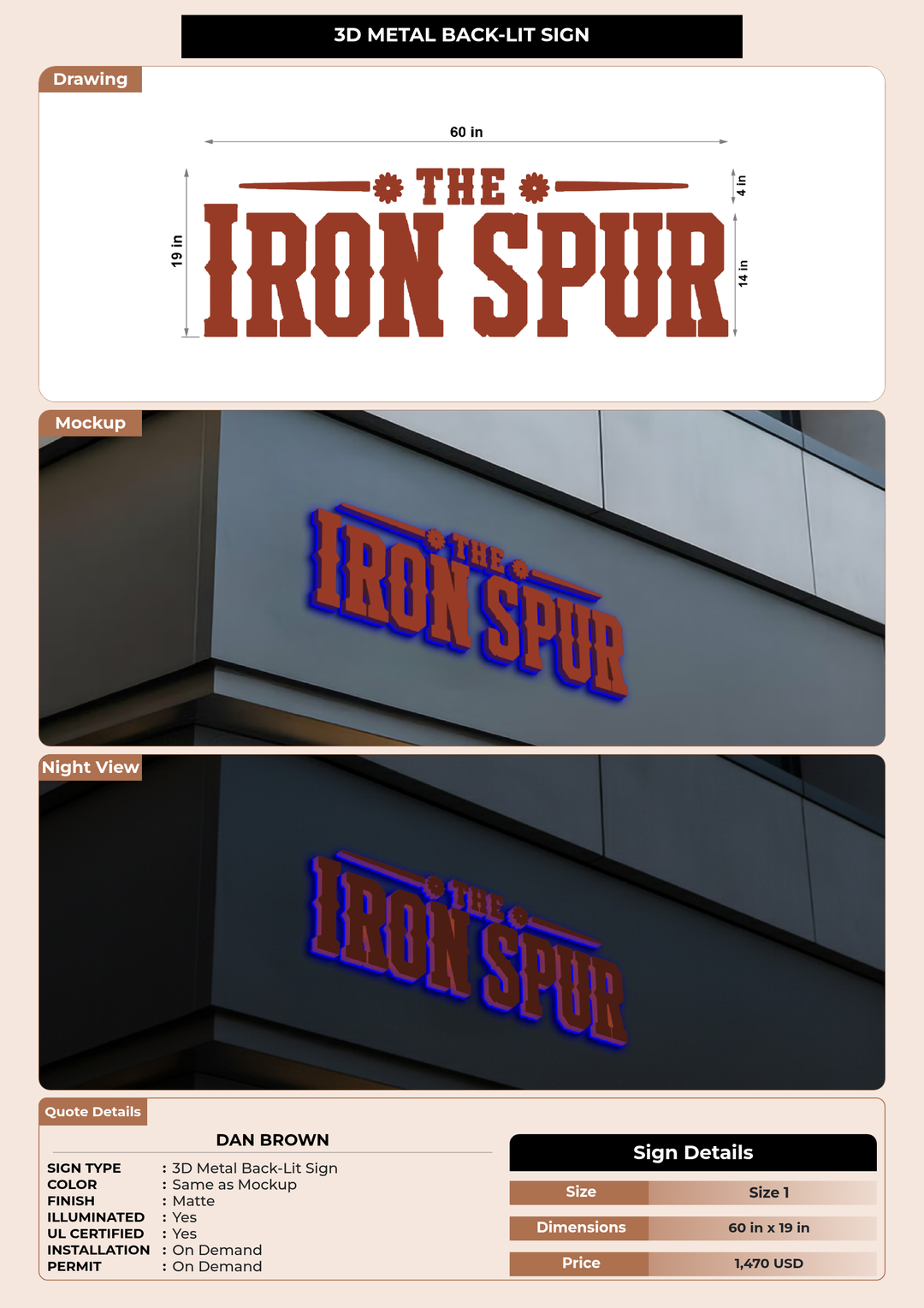 CUSTOM MOCKUP SIGN FOR Dan Brown