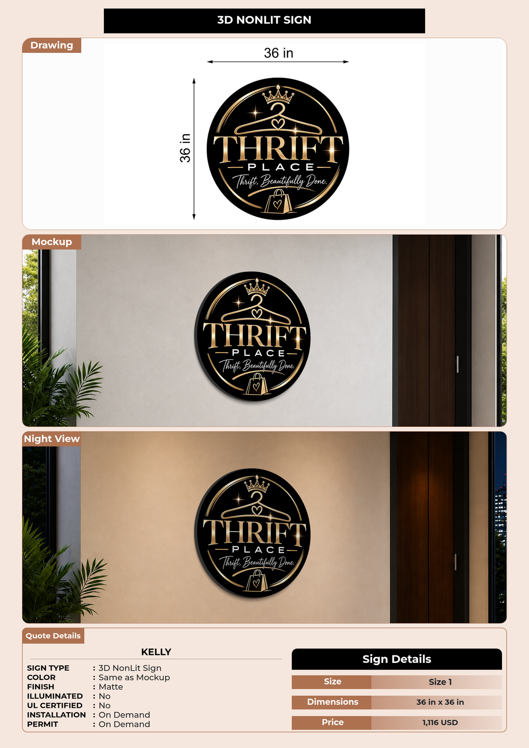 CUSTOM MOCKUP SIGN FOR Kelly