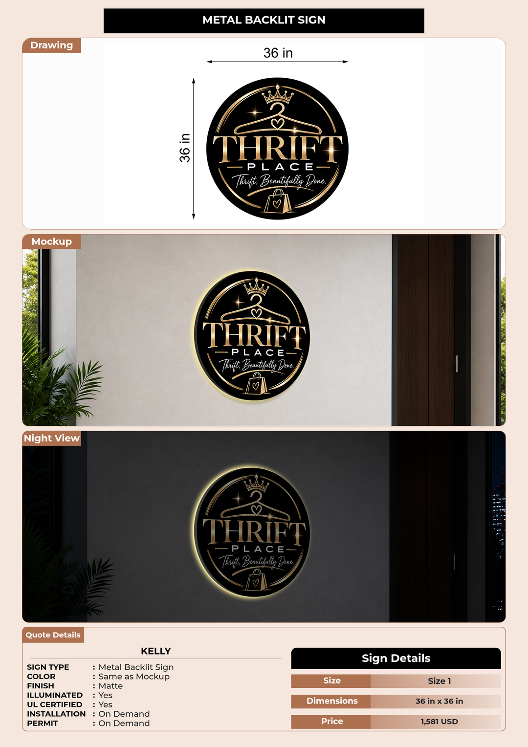 CUSTOM MOCKUP SIGN FOR Kelly