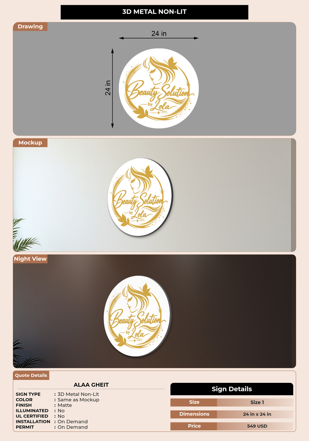 CUSTOM MOCKUP SIGN FOR Alaa Gheit