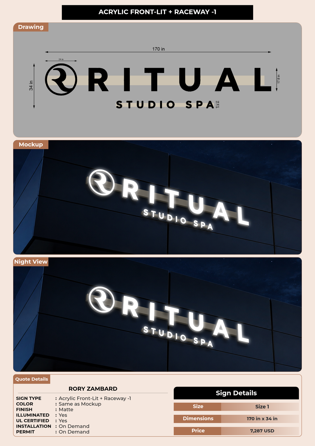 CUSTOM MOCKUP SIGN FOR Rory Zambard