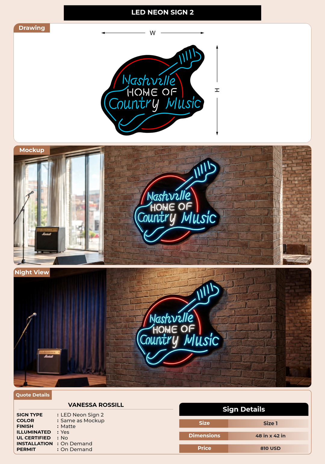 CUSTOM MOCKUP SIGN FOR Vanessa Rossill