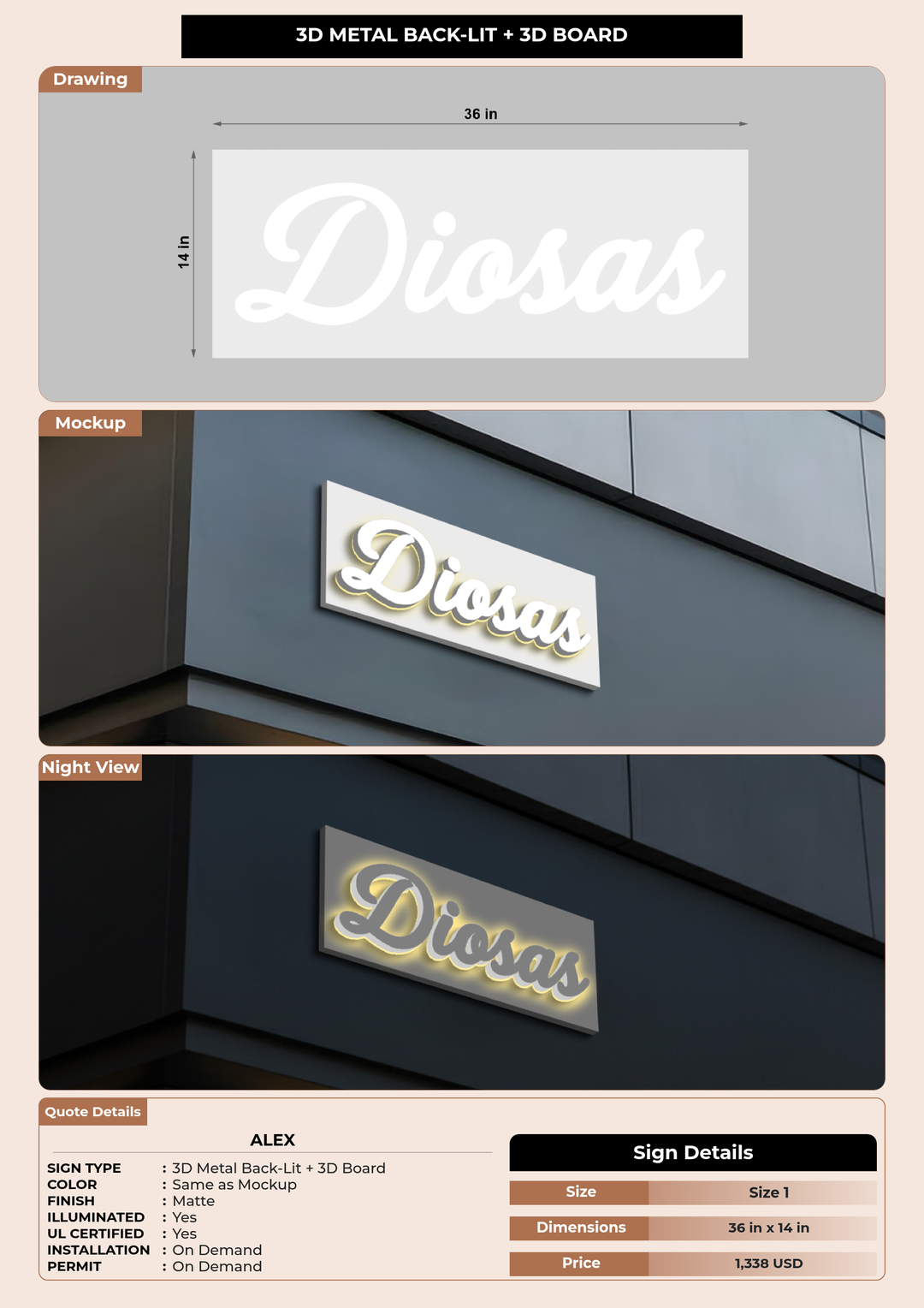 CUSTOM MOCKUP SIGN FOR Alex