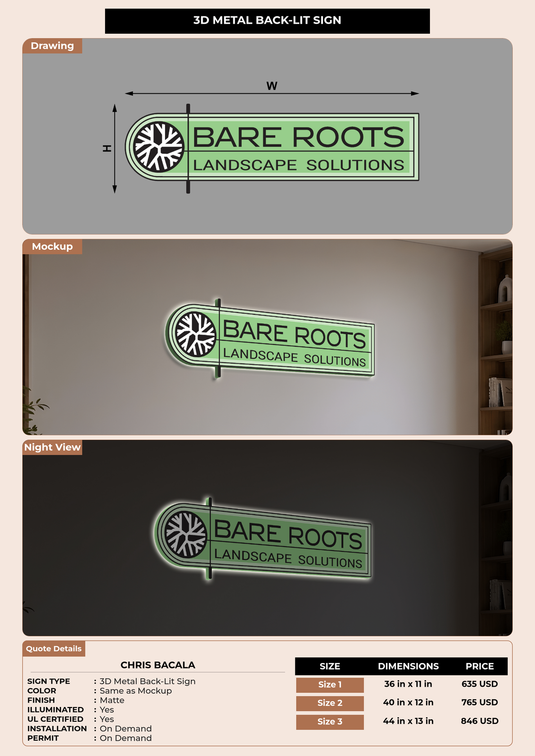 CUSTOM MOCKUP SIGN FOR Chris Bacala