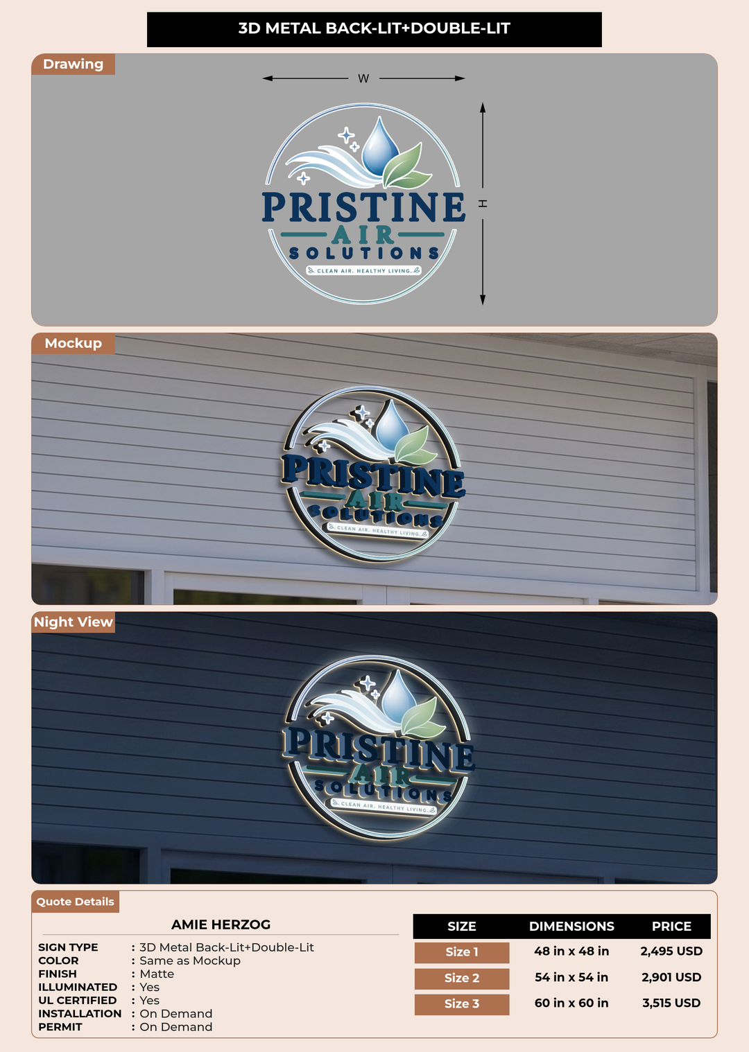 CUSTOM MOCKUP SIGN FOR Amie Herzog