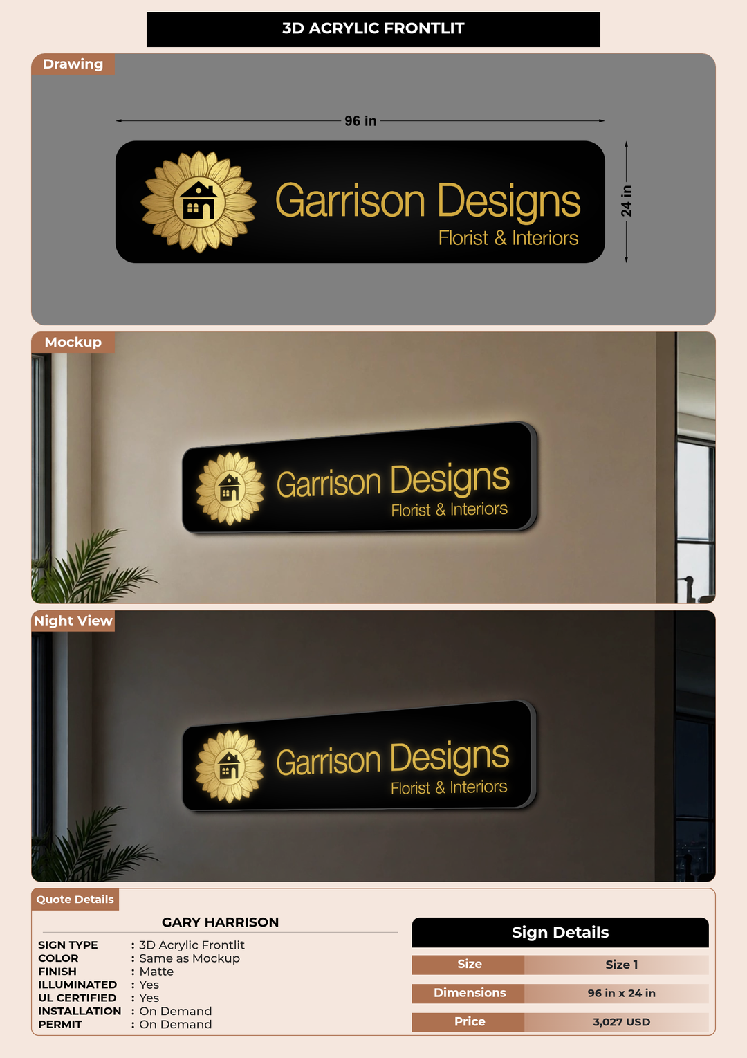 CUSTOM MOCKUP SIGN FOR Gary Harrison