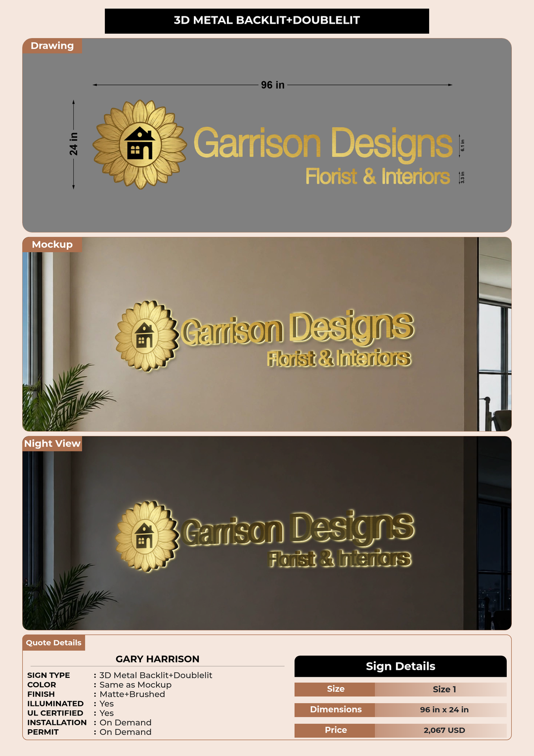 CUSTOM MOCKUP SIGN FOR Gary Harrison