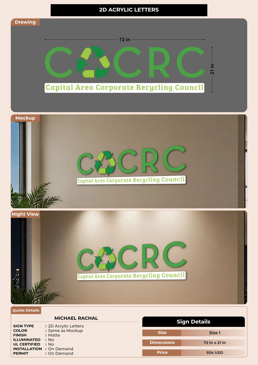 CUSTOM MOCKUP SIGN FOR Michael Rachal