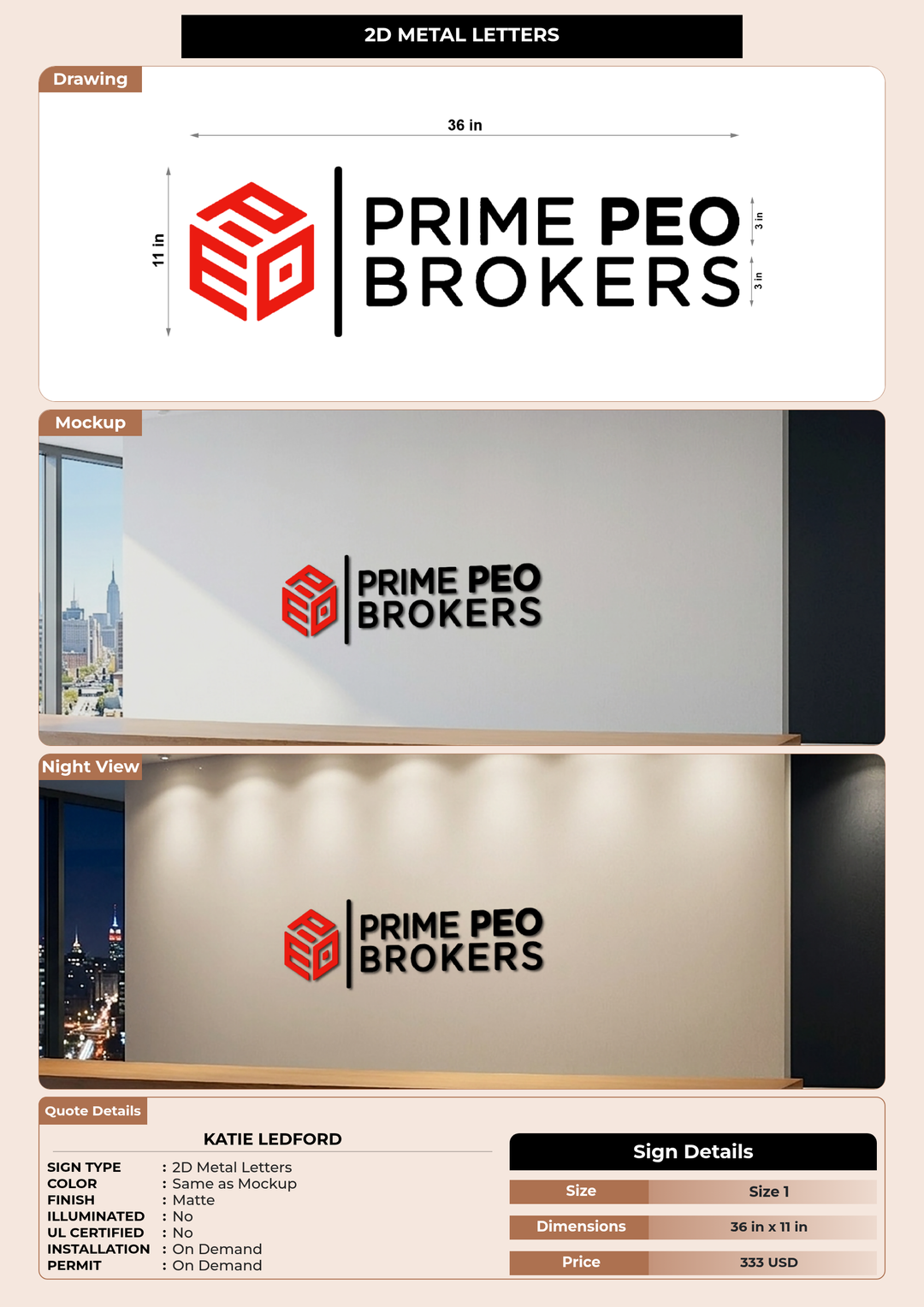 CUSTOM MOCKUP SIGN FOR Katie Ledford