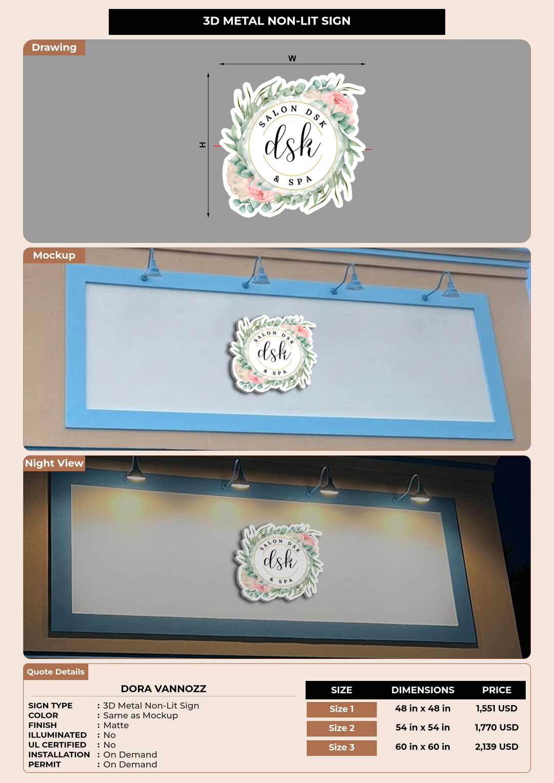 CUSTOM MOCKUP SIGN FOR Dora vannozz
