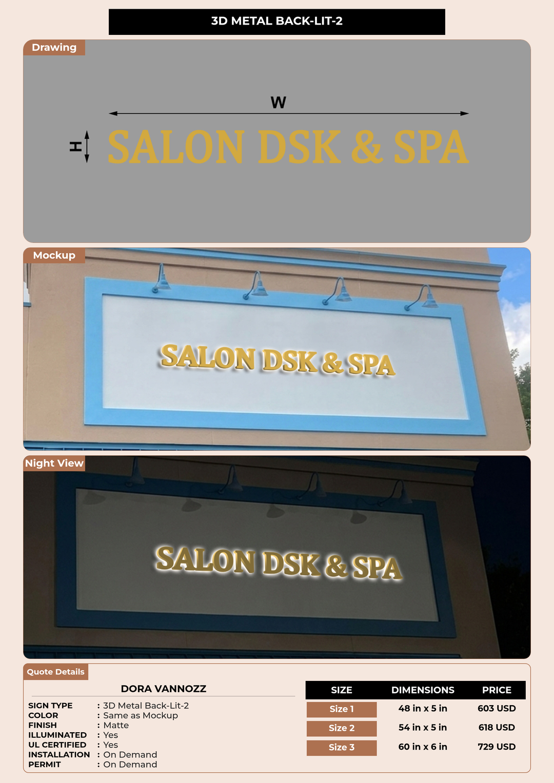 CUSTOM MOCKUP SIGN FOR Dora vannozz