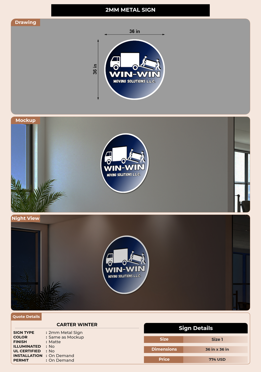 CUSTOM MOCKUP SIGN FOR Carter Winter