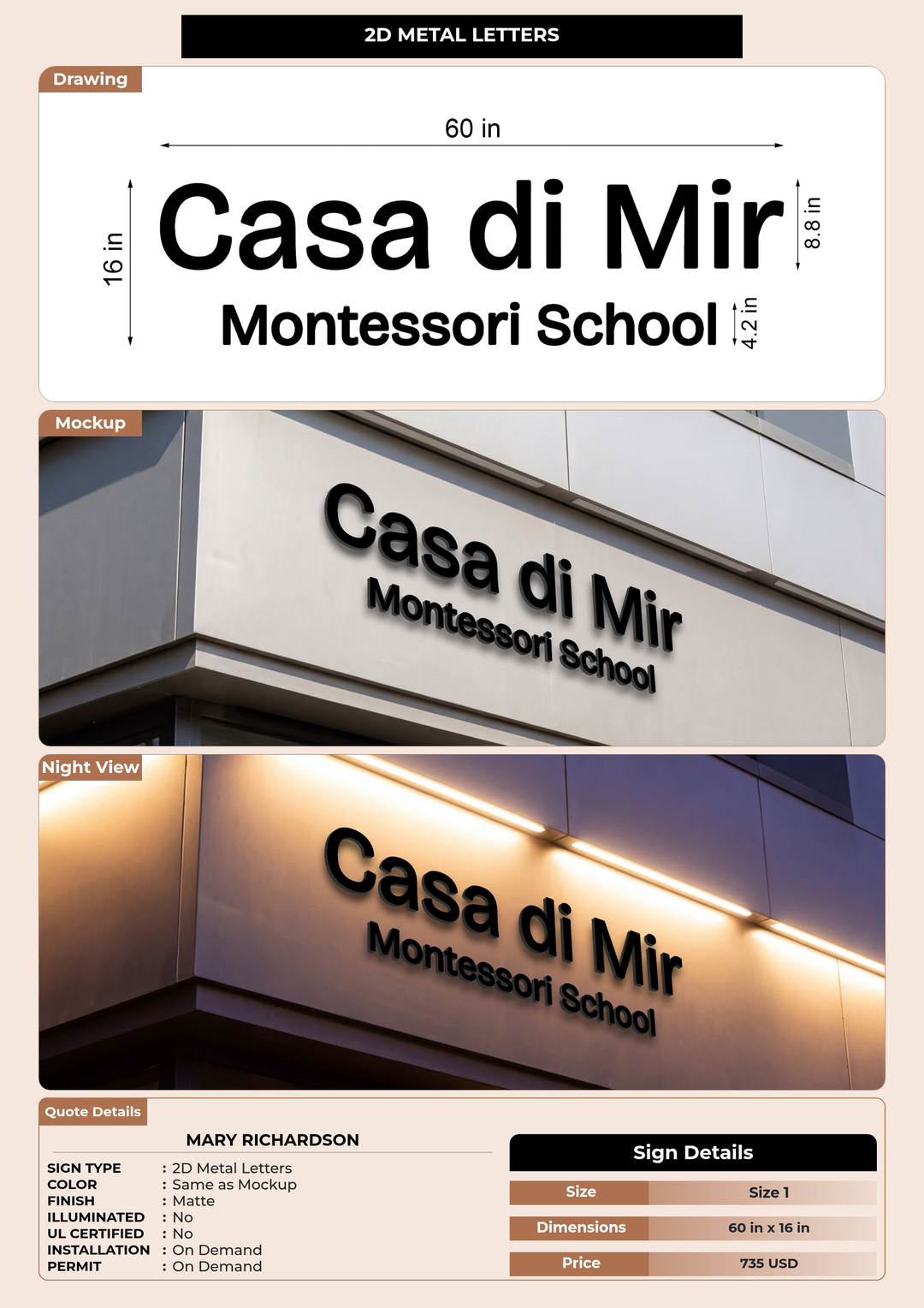 CUSTOM MOCKUP SIGN FOR Mary Richardson