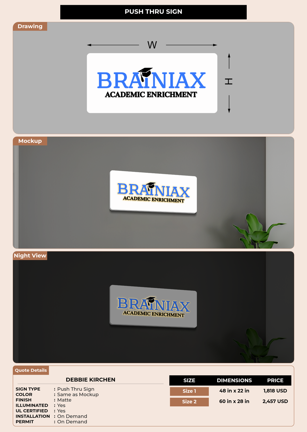 CUSTOM MOCKUP SIGN FOR Debbie Kirchen
