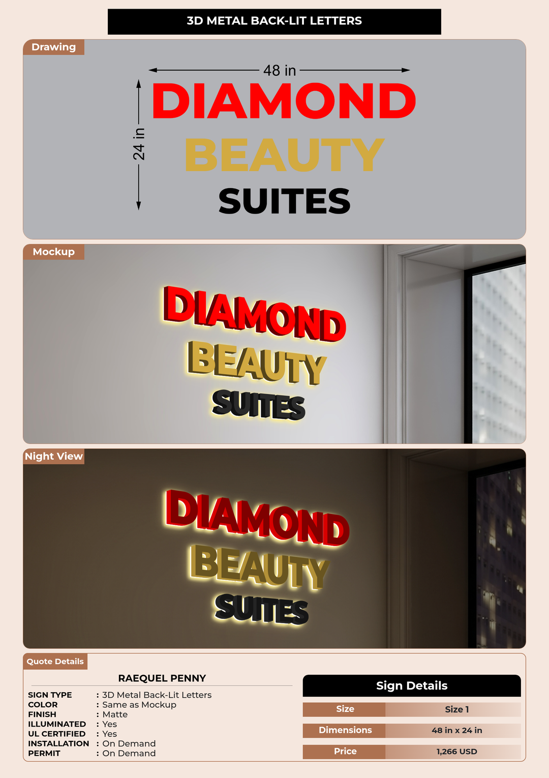 CUSTOM MOCKUP SIGN FOR Raequel Penny