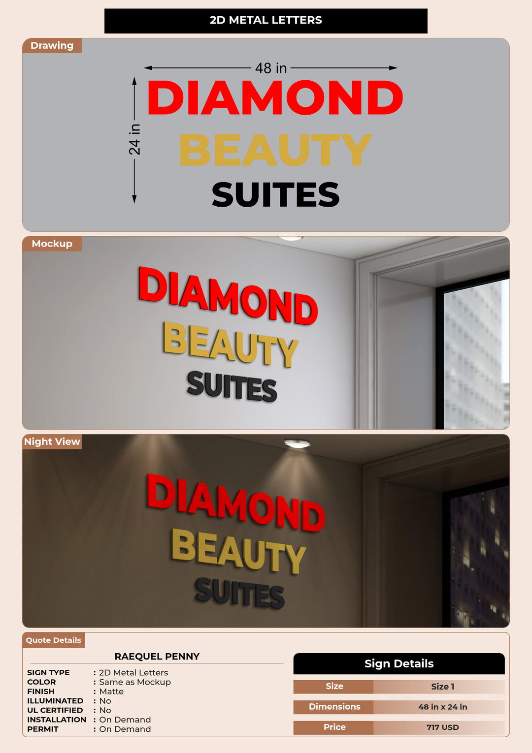 CUSTOM MOCKUP SIGN FOR Raequel Penny