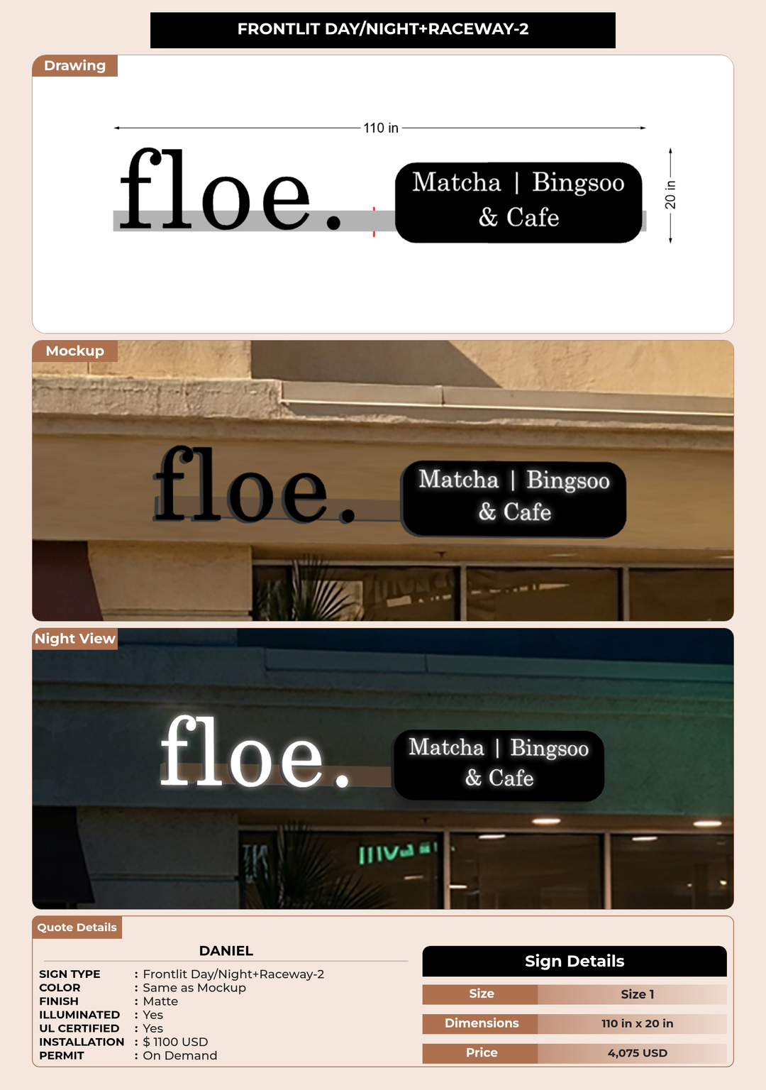 CUSTOM MOCKUP SIGN FOR Daniel