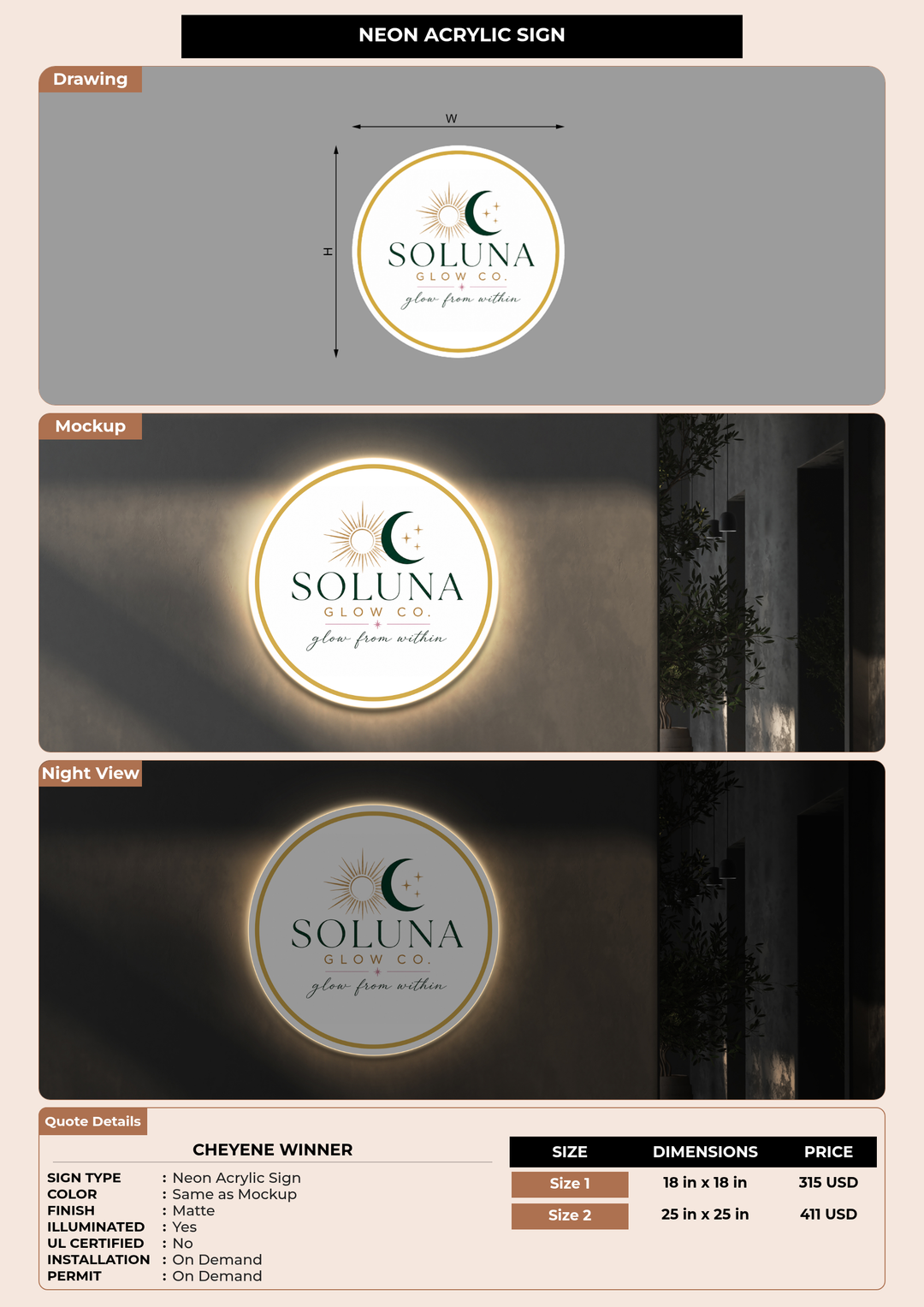 CUSTOM MOCKUP SIGN FOR Cheyene winner