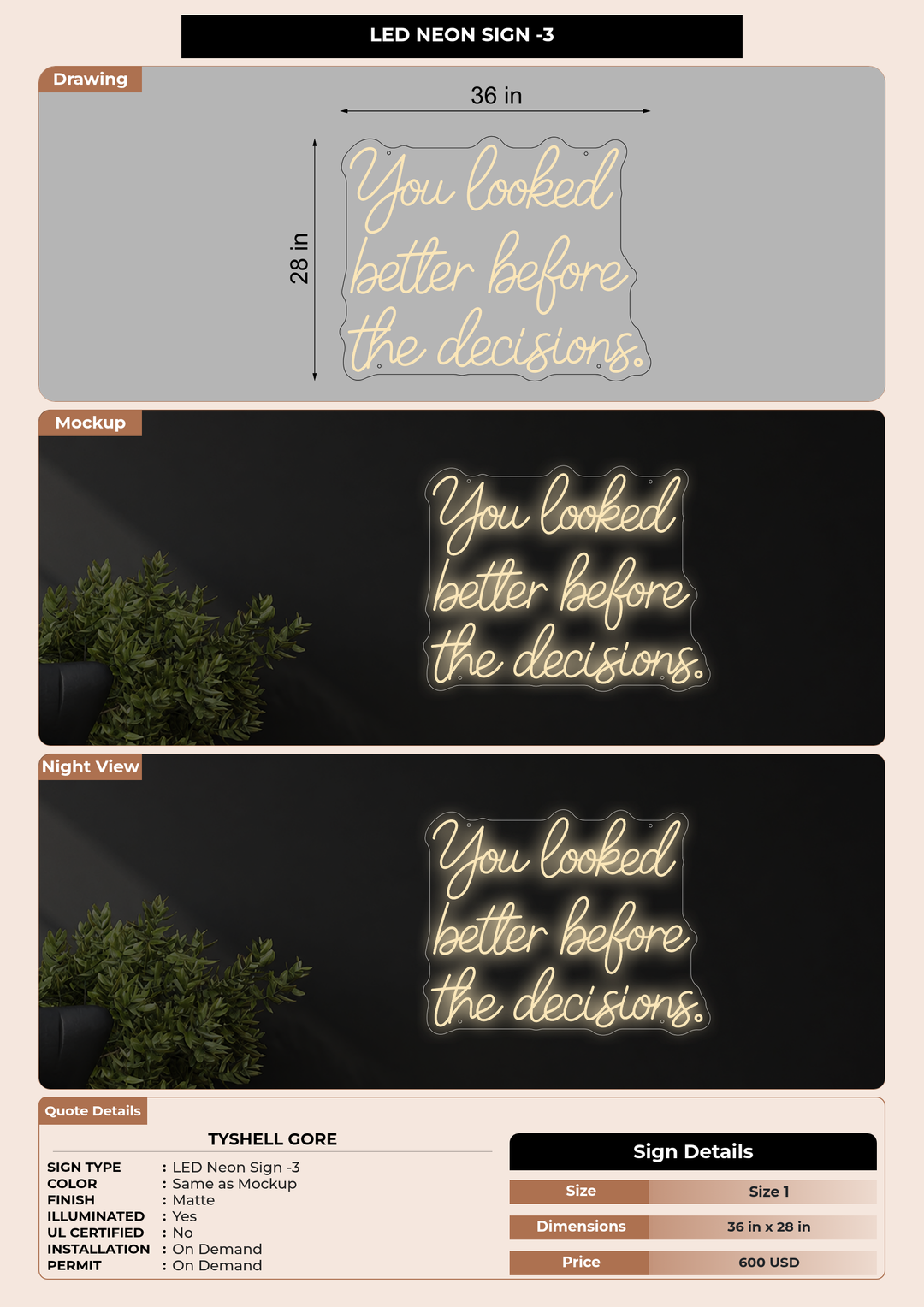 CUSTOM MOCKUP SIGN FOR Tyshell Gore