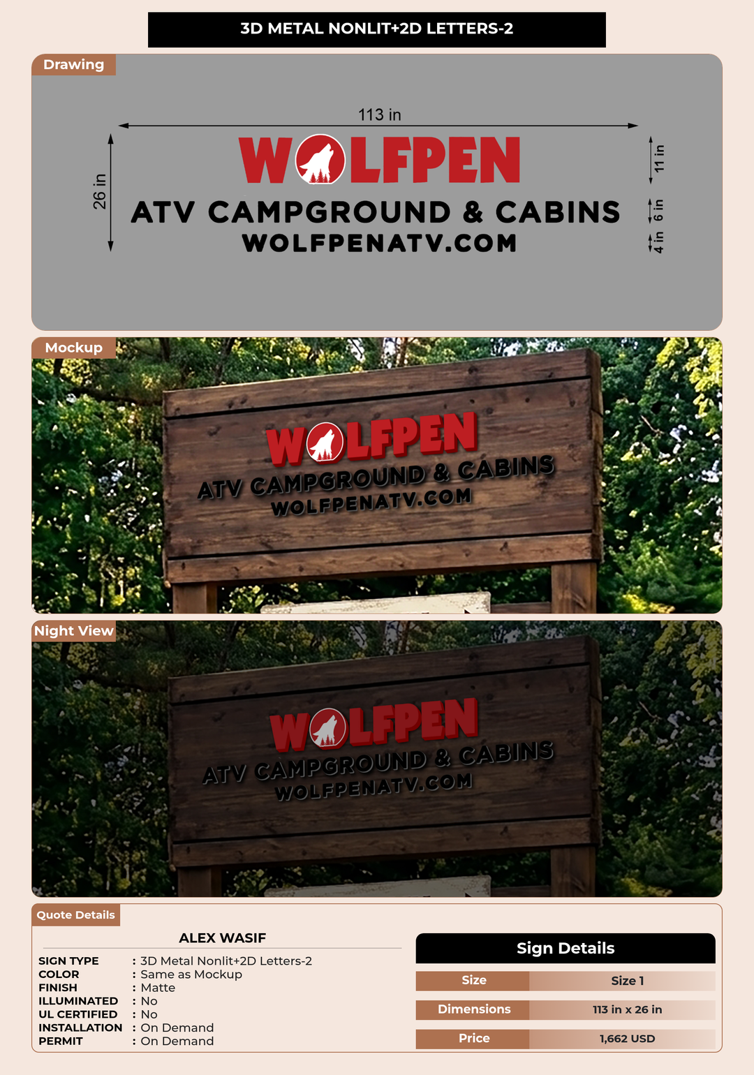 CUSTOM MOCKUP SIGN FOR Alex Wasif
