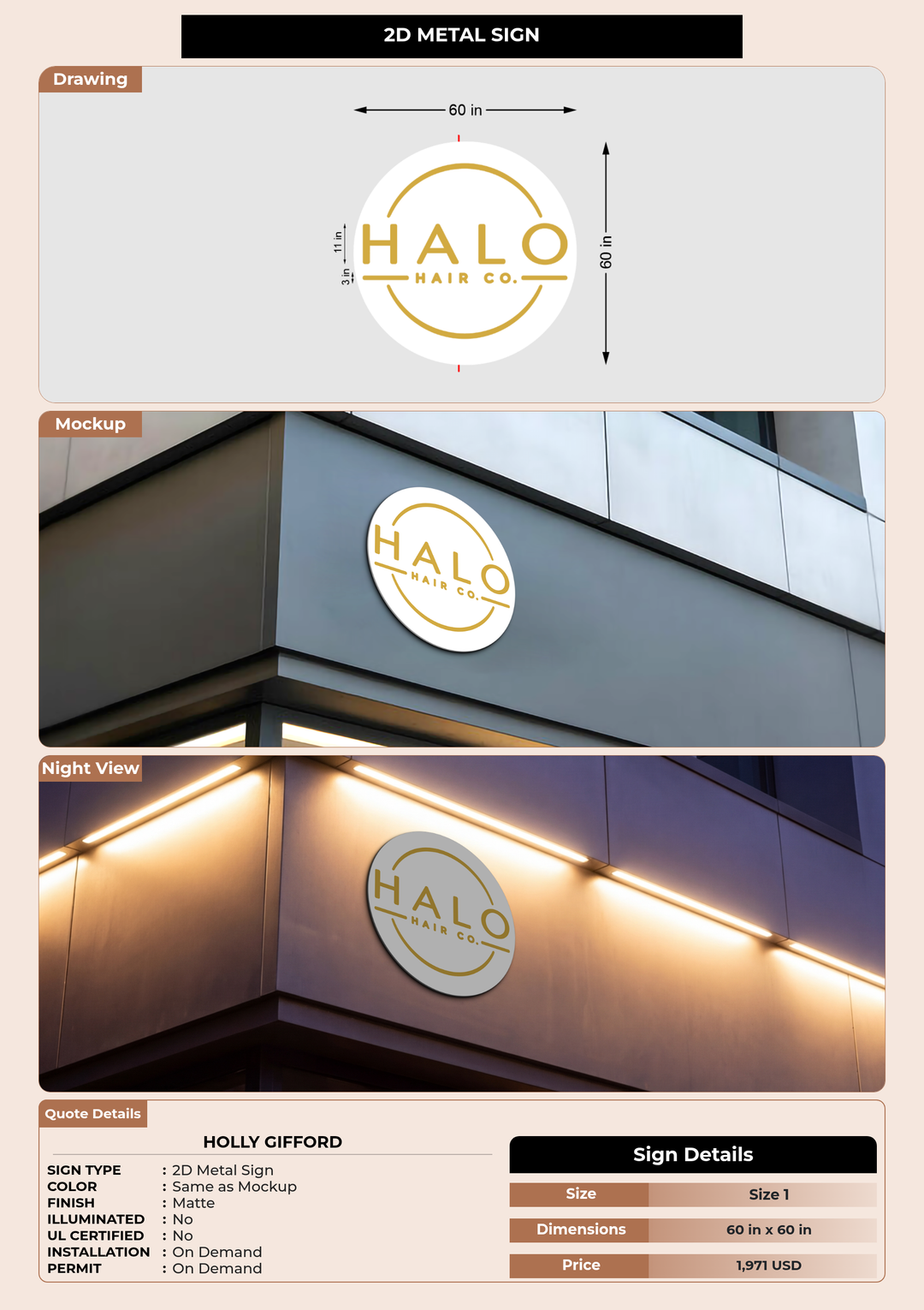 CUSTOM MOCKUP SIGN FOR Holly Gifford