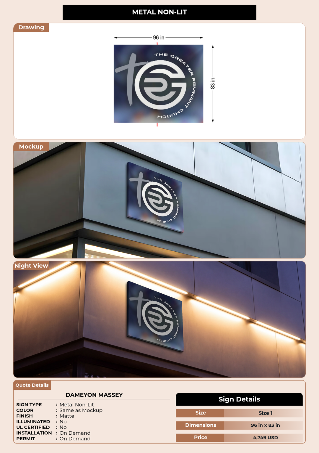 CUSTOM MOCKUP SIGN FOR Dameyon Massey