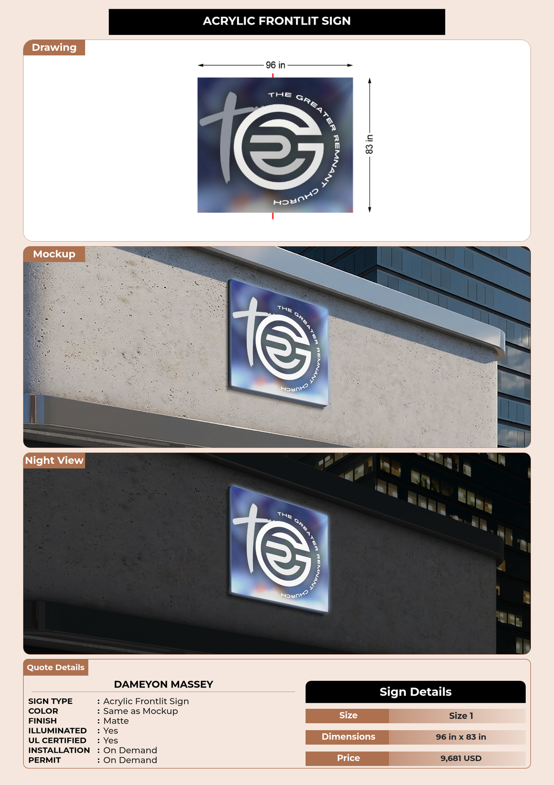 CUSTOM MOCKUP SIGN FOR Dameyon Massey