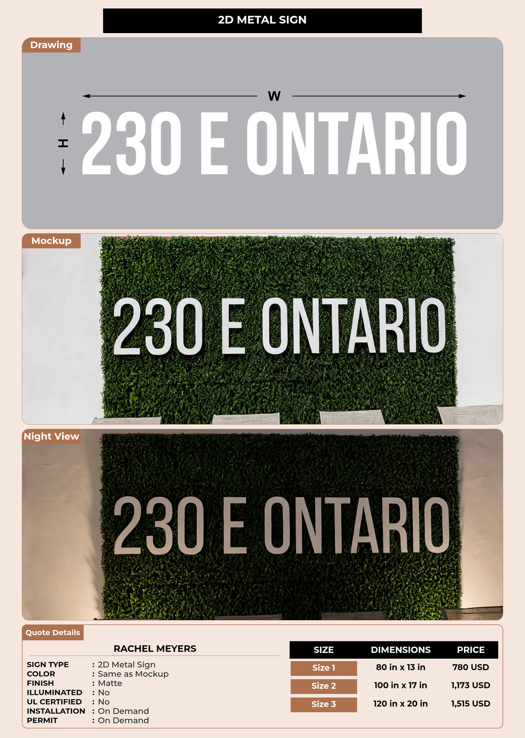 CUSTOM MOCKUP SIGN FOR Rachel Meyers