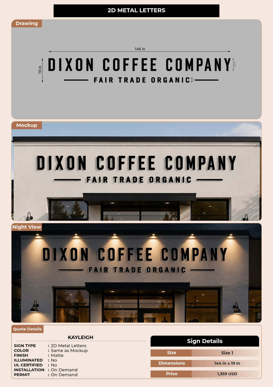 CUSTOM MOCKUP SIGN FOR Kayleigh