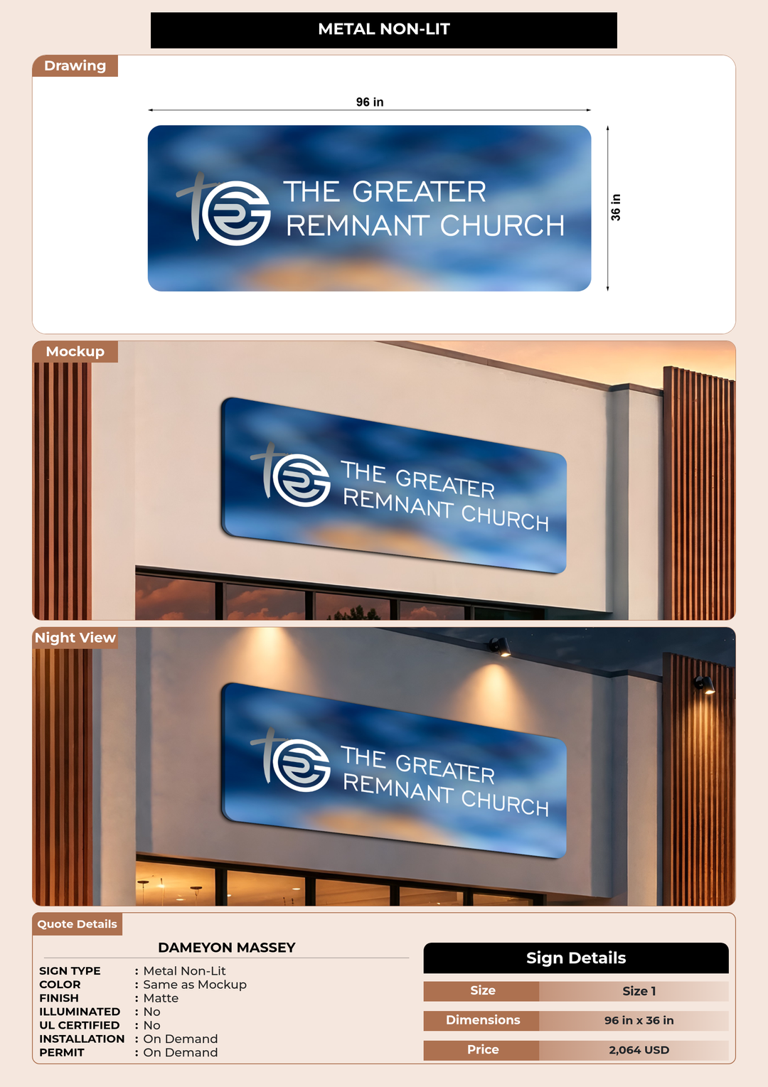 CUSTOM MOCKUP SIGN FOR Dameyon Massey