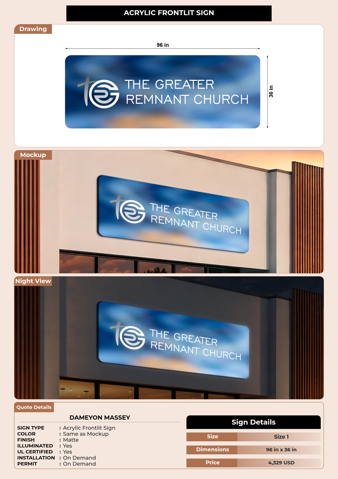 CUSTOM MOCKUP SIGN FOR Dameyon Massey