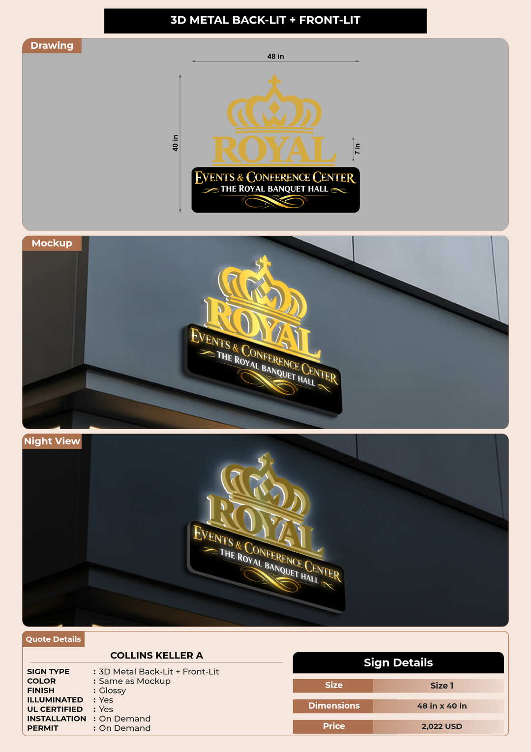 CUSTOM MOCKUP SIGN FOR Collins Keller A