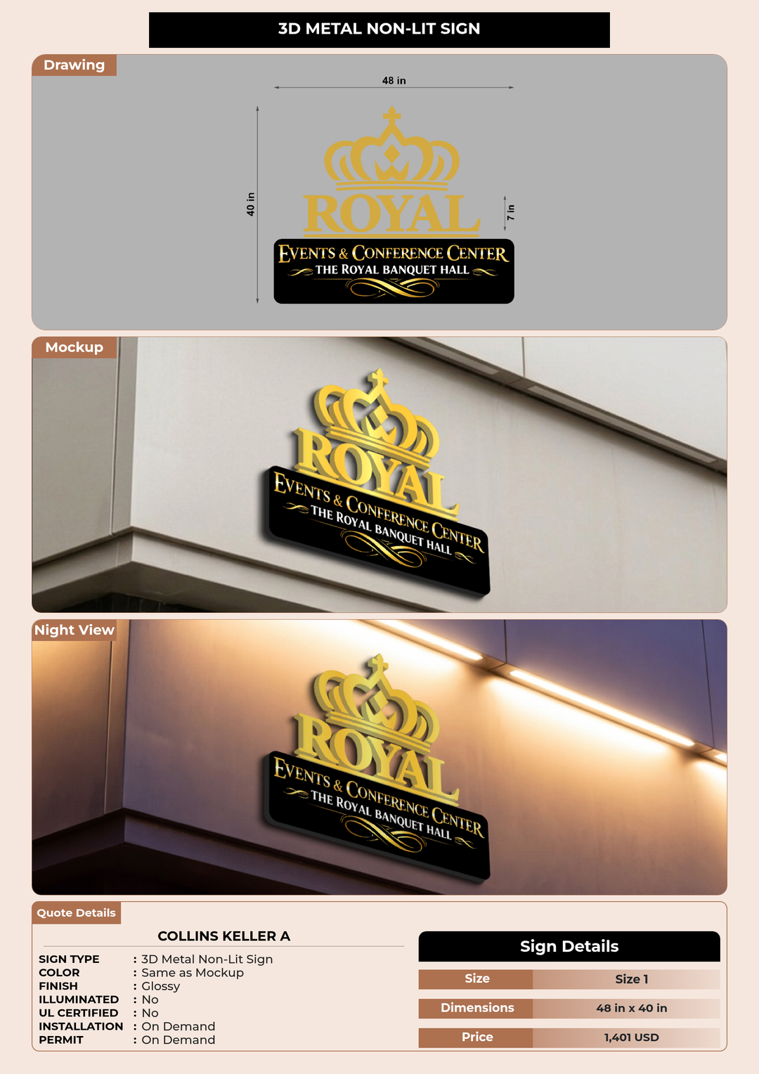 CUSTOM MOCKUP SIGN FOR Collins Keller A