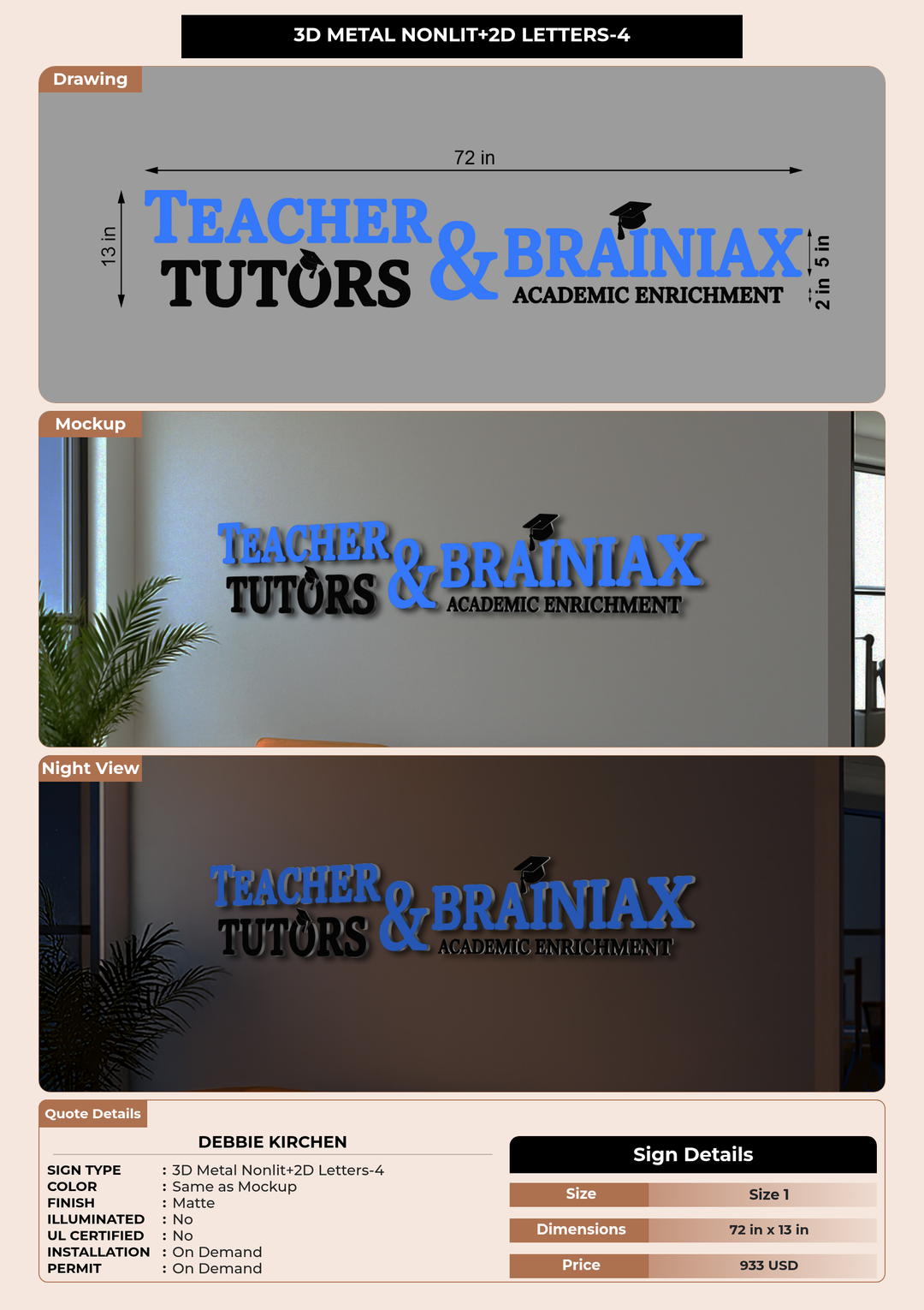 CUSTOM MOCKUP SIGN FOR Debbie Kirchen