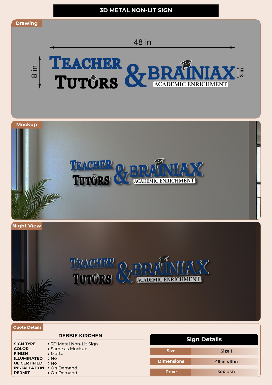 CUSTOM MOCKUP SIGN FOR Debbie Kirchen