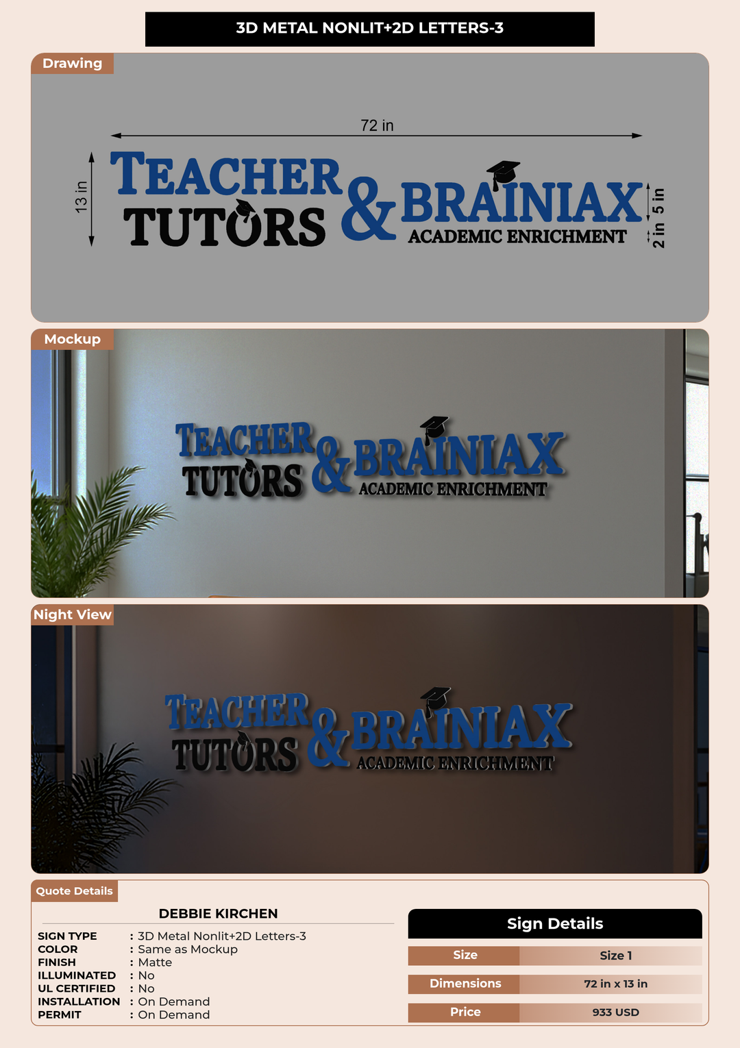 CUSTOM MOCKUP SIGN FOR Debbie Kirchen