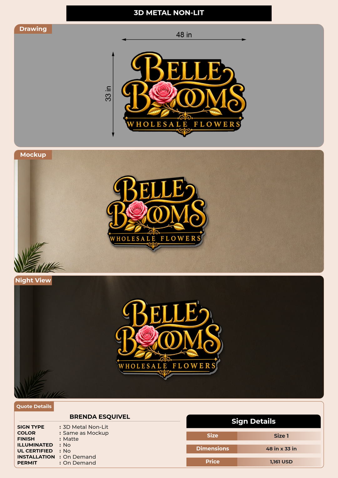 CUSTOM MOCKUP SIGN FOR Brenda Esquivel