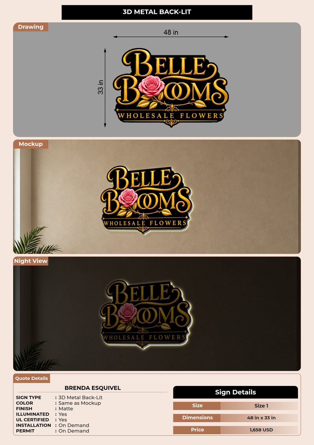 CUSTOM MOCKUP SIGN FOR Brenda Esquivel
